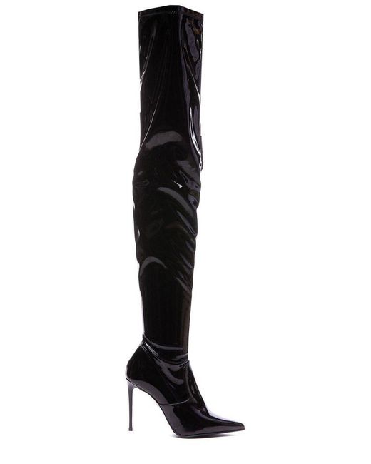 Le Silla Black Pointed-toe Side-zip Boots