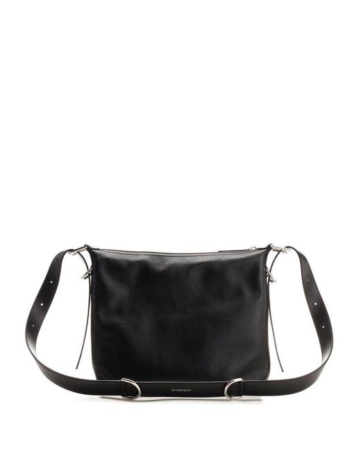Givenchy Black Voyou Buckle Detailed Crossbody Bag for men
