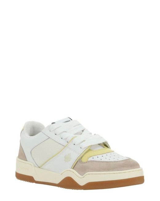 DSquared² White Spiker Logo Printed Low-top Sneakers
