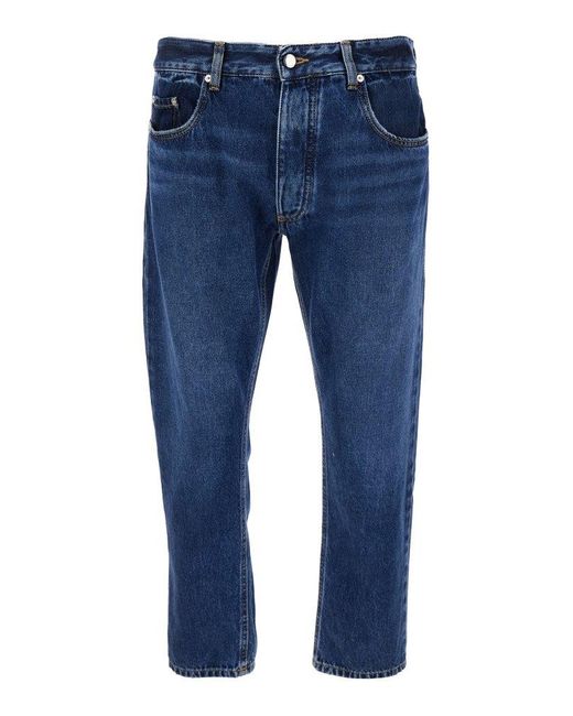 ICON DENIM Blue Five Pocket Jeans With Back Logo for men