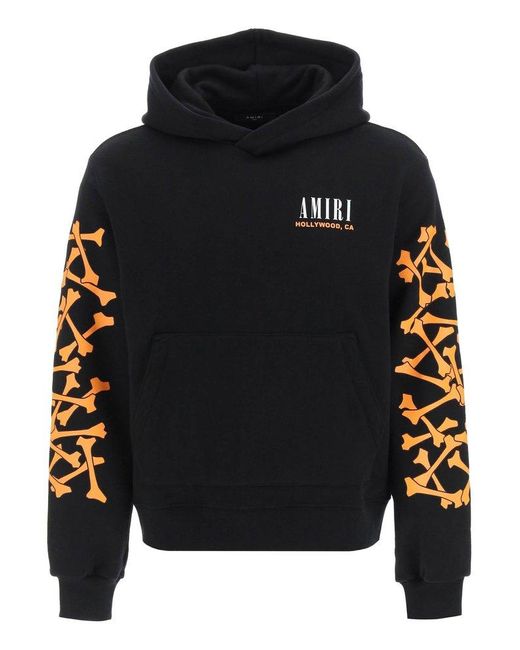 Amiri Bones Motif Long-sleeved Hoodie in Black for Men | Lyst