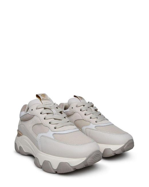 Hogan White Hyperactive Lace-Up Sneakers