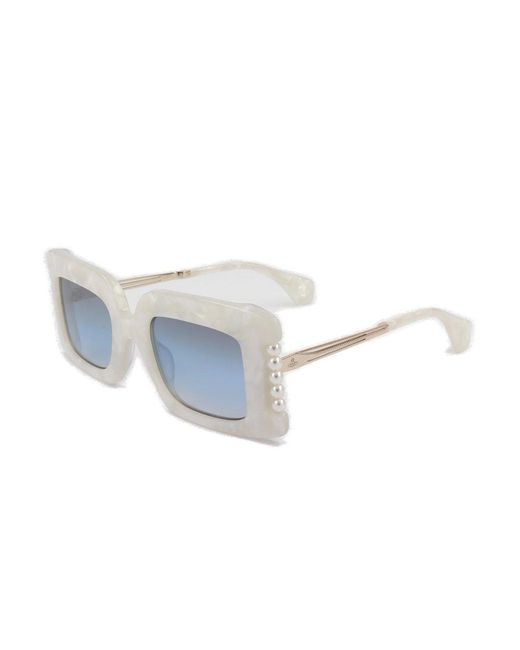 Vivienne Westwood Black Judy Rectangle Frame Sunglasses for men