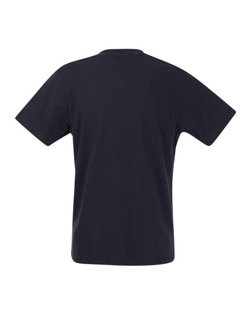 C P Company Blue Logo Patch Crewneck T-shirt for men