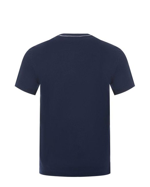 Lacoste Blue Stripe-Collar Piqué Short-Sleeved T-Shirt for men