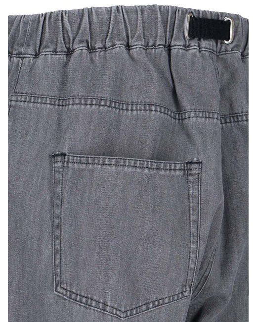 White Sand Gray Elastic Waist Pants for men