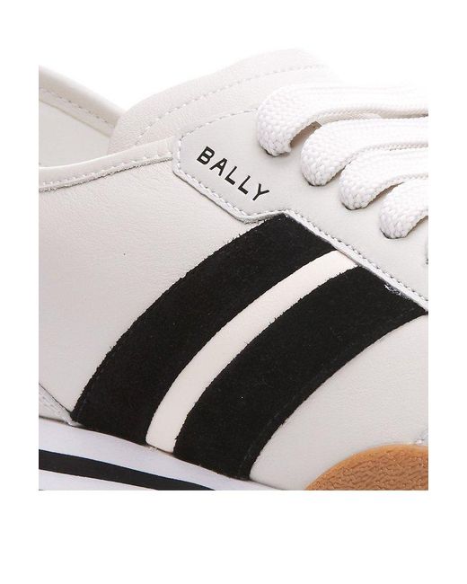 Bally White Logo Printed Low-top Sneakers for men