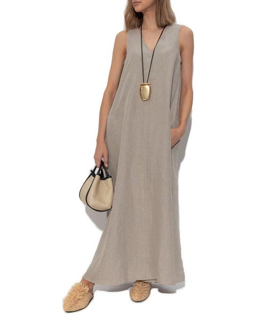 【送関込】Max Mara☆マックスマーラ Simeone dress Flared linen dress, beige | 