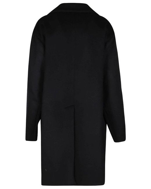 Marni Black Double-breasted V-neck Coat