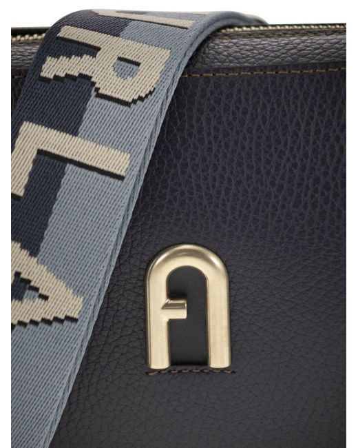 Furla Blue Primula Logo Plaque Mini Crossbody Bag