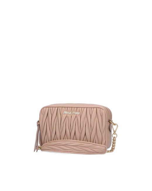 Miu Miu Pink Matelassé Shoulder Bag