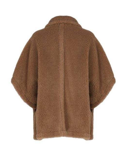 Max Mara Teddy Short Cape in Brown | Lyst