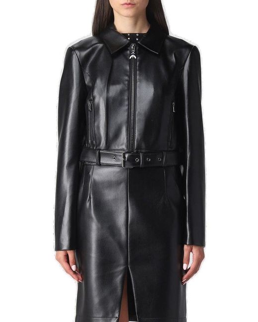 Patrizia Pepe Black Belted Cropped Jacket