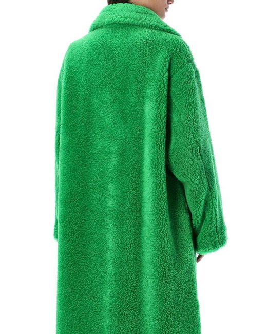 Stand Studio Maria Single-breasted Faux-fur Coat in Green | Lyst