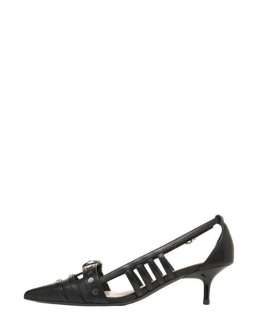 PINKO Black Leather Platform Pumps