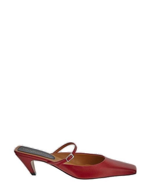 Stella McCartney White Square Toe Slingback Pumps