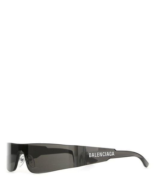 Balenciaga Black Mono Rectangular-frame Sunglasses