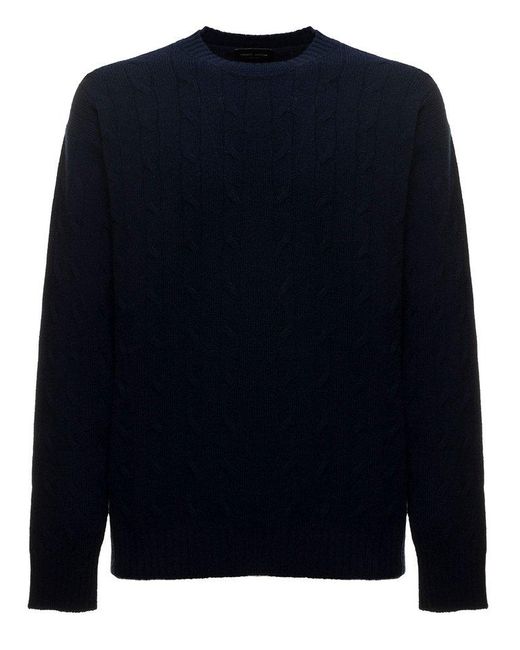 Roberto Collina Blue Crewneck Knit Sweater for men