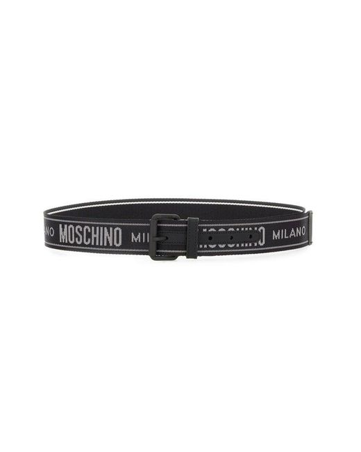 Moschino Black Belt With Logo for men
