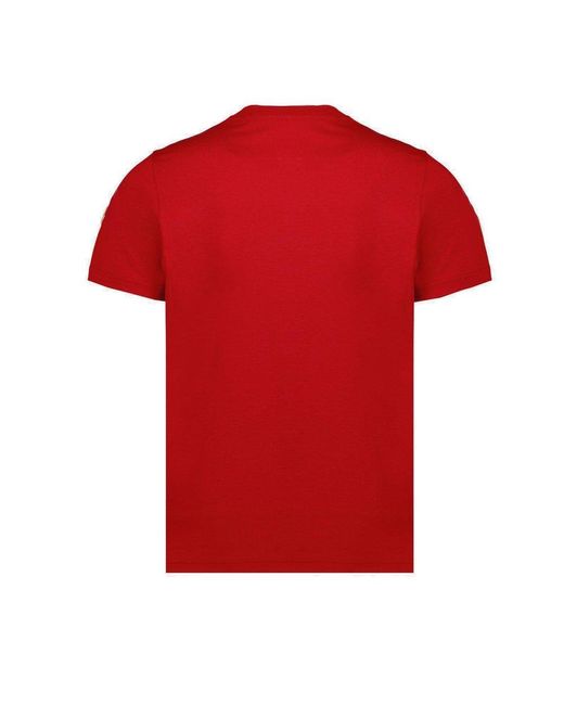 Moncler Red Laminated Logo-print T-shirt for men