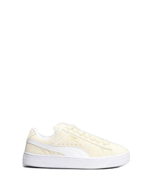 PUMA White Logo Stamp Low-Top Sneakers