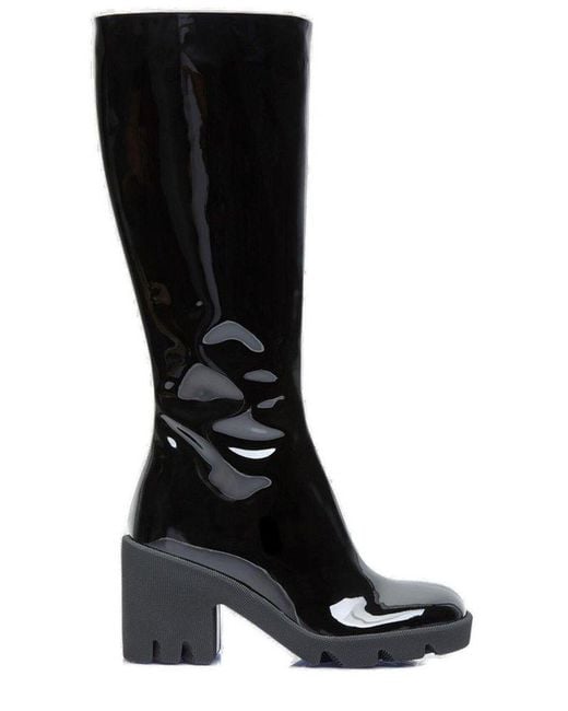 Burberry Black Patent Knee-high Boots
