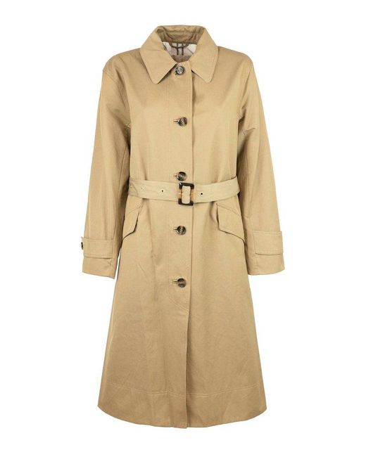 Barbour Natural Long Sleeved Belted Trench Coat