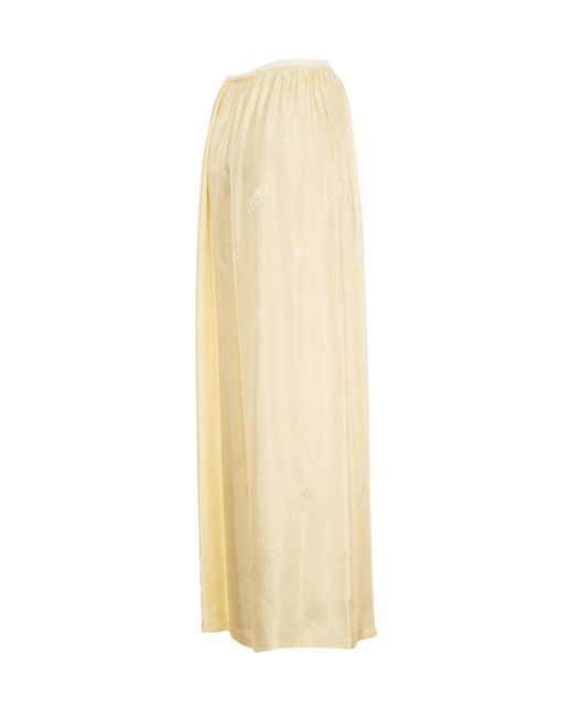 MM6 by Maison Martin Margiela White Numbers Motif Jacquard Wide Leg Trousers