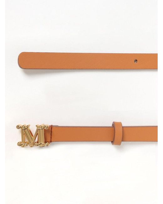 Max Mara Brown 1.5Cm Graziata Leather Belt