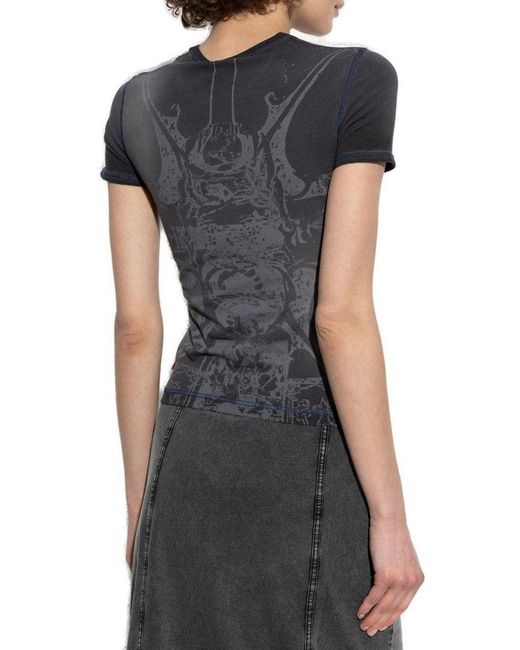 DIESEL Black T-Uncuties-Long-R6 Top