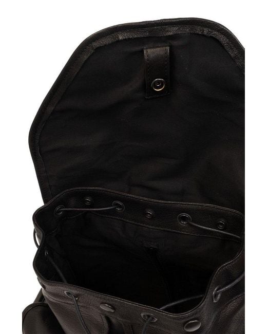 Yohji Yamamoto Black Leather Backpack, for men