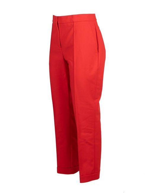 Moschino Red High Waist Cropped Trousers