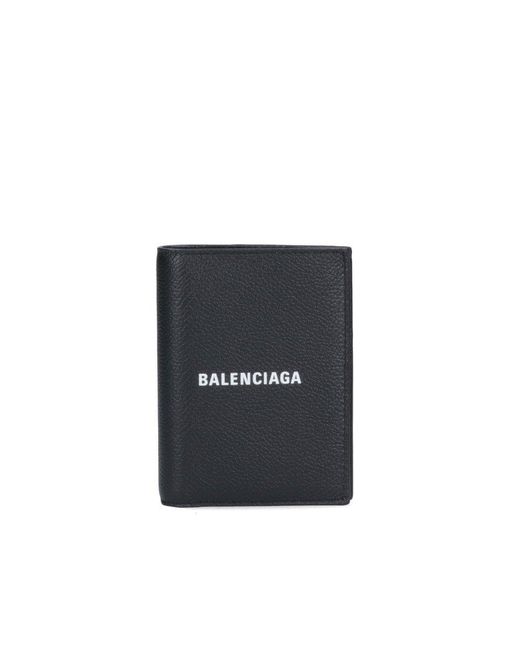 Balenciaga Black Logo Printed Bi-fold Wallet for men