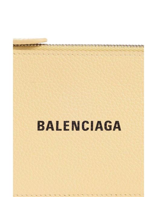 Balenciaga Natural Logo-print Leather Wallet