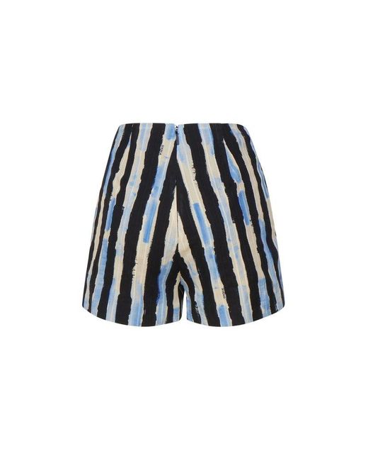 Pinko Blue Maleficient High-waist Striped Shorts