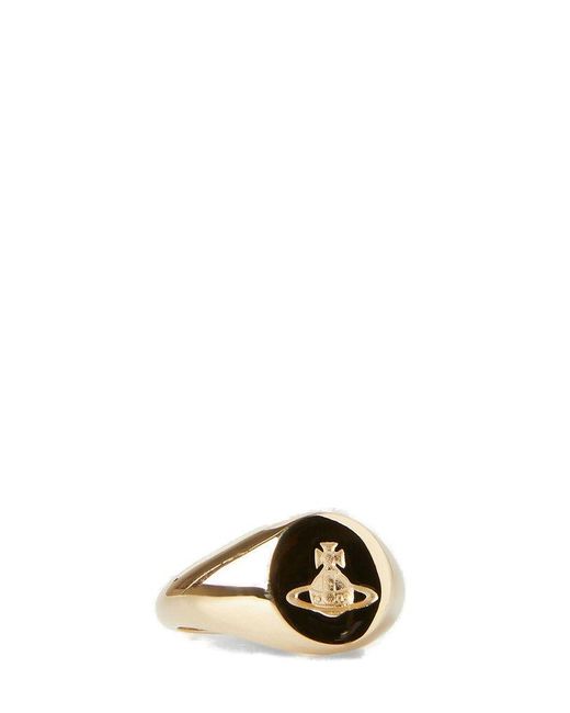 Vivienne Westwood Metallic Orb Engraved Ring for men