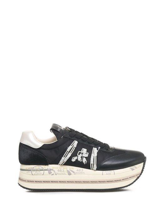 Premiata Black Beth Lace-Up Sneakers