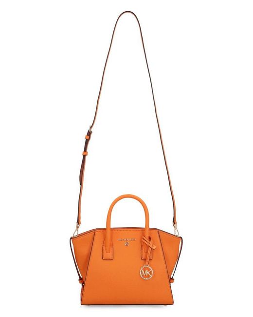 Michael Kors Orange Avril Small Leather Handbag
