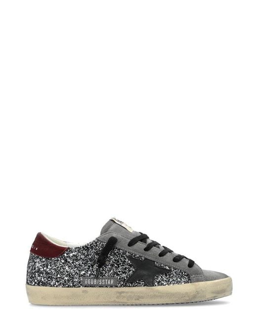 Golden Goose Deluxe Brand Black Glittered Lace-up Sneakers