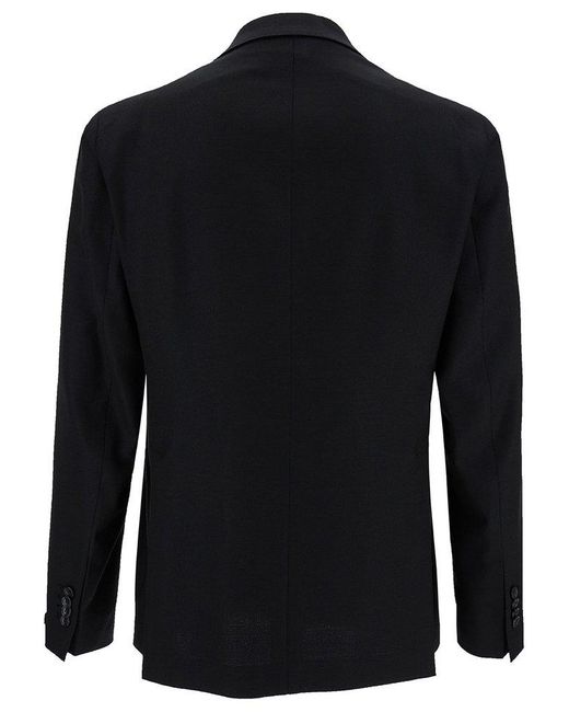 Tagliatore Black Single-Breasted Jacket With Logo Detail for men