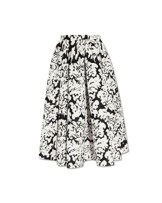 Alexander McQueen White Pleated Flared Skirt