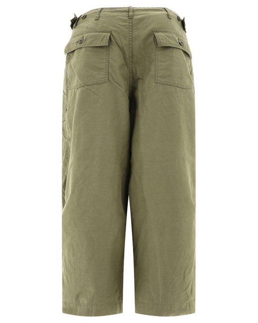 Needles Green Drawstring Loose-fit Pants for men