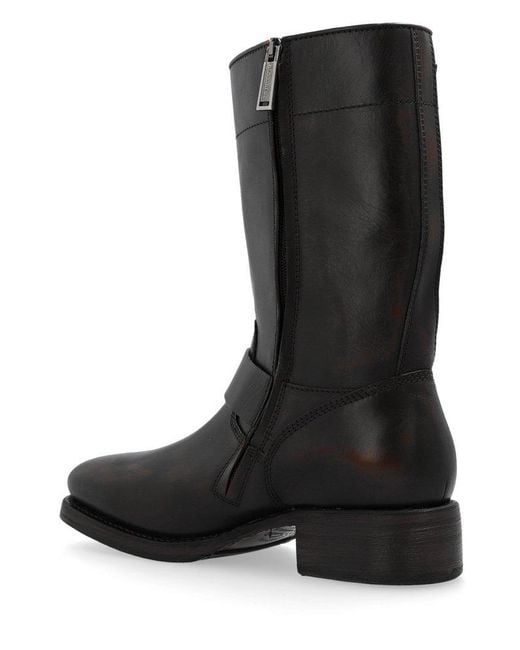 DSquared² Black Buckle Ankle Boots for men