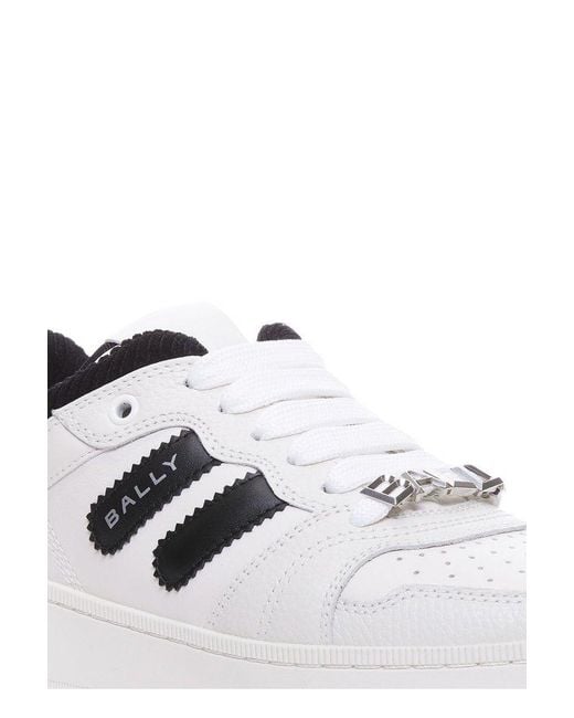 Bally White Round Toe Lace-up Sneakers for men