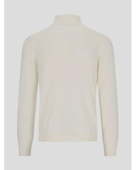 GOES BOTANICAL White Mock Neck Sweater for men