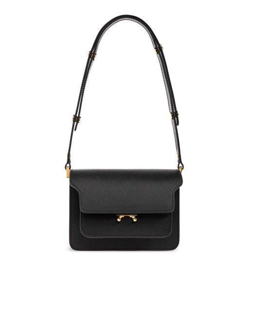 Marni Black Trunk Mini Bag In Calfskin