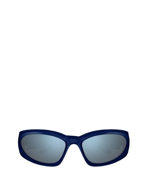 Balenciaga Blue Swift Oval Frame Sunglasses for men