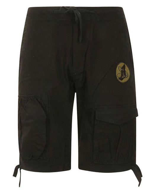 BBCICECREAM Black Logo Embroidered Drawstring Cargo Shorts for men