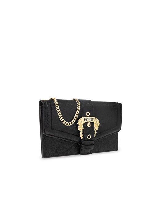 Versace Jeans Couture Baroque Buckle Chain Link Crossbody Bag in Black |  Lyst UK