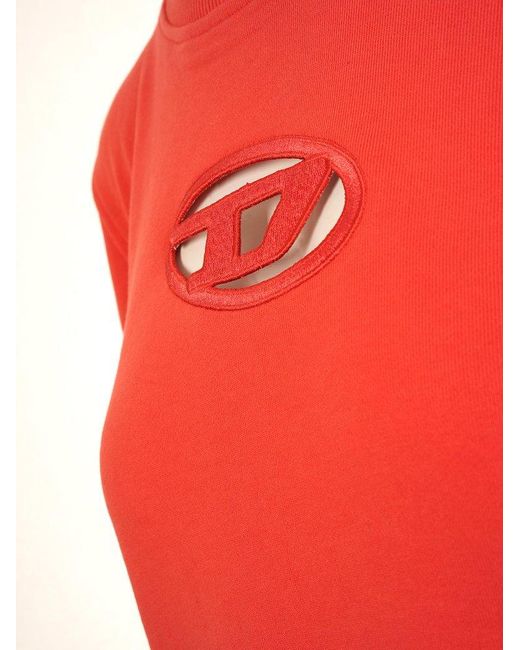 DIESEL Red F-slimmy-od Cropped Sweatshirt
